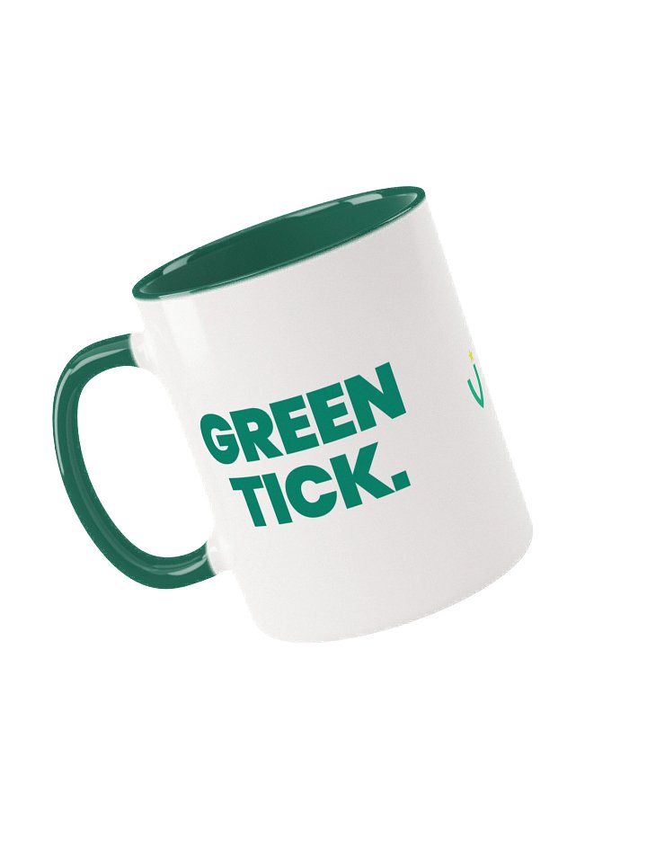 GREEN TICK Ceramic Mug with Dark Green Inside product image (1)