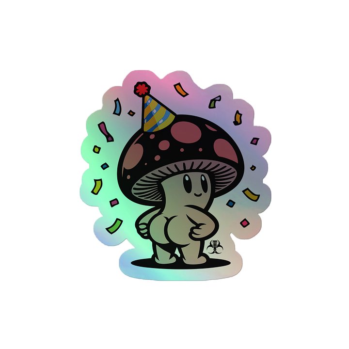 Birthday Mushbutt Kiss-Cut Holographic Stickers product image (2)