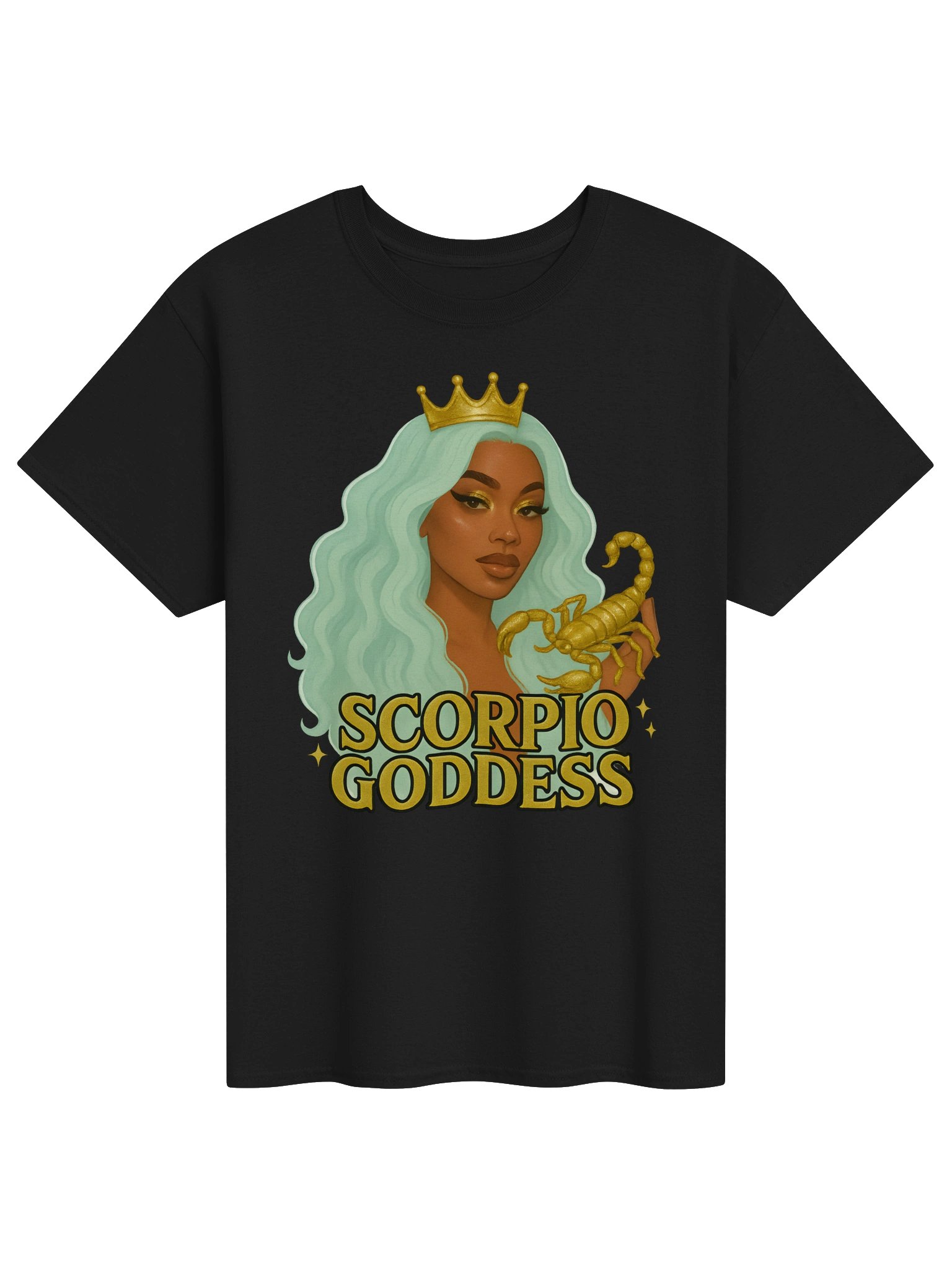 Scorpio Goddess Mint Hair Crown Tee product image (1)