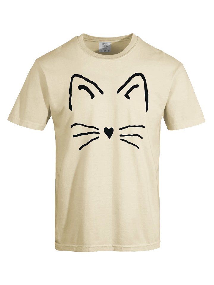 Minimal Cat Face T-Shirt - Relaxed Fit Heavyweight Unisex Cotton T-Shirt product image (5)