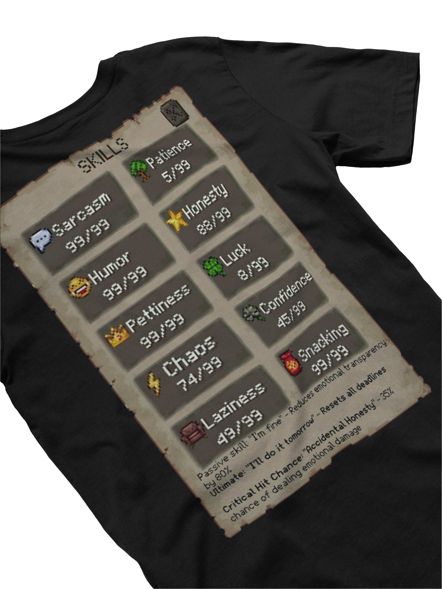 Max Skills(Skill tree on back) short sleeve T-Shirt product image (4)