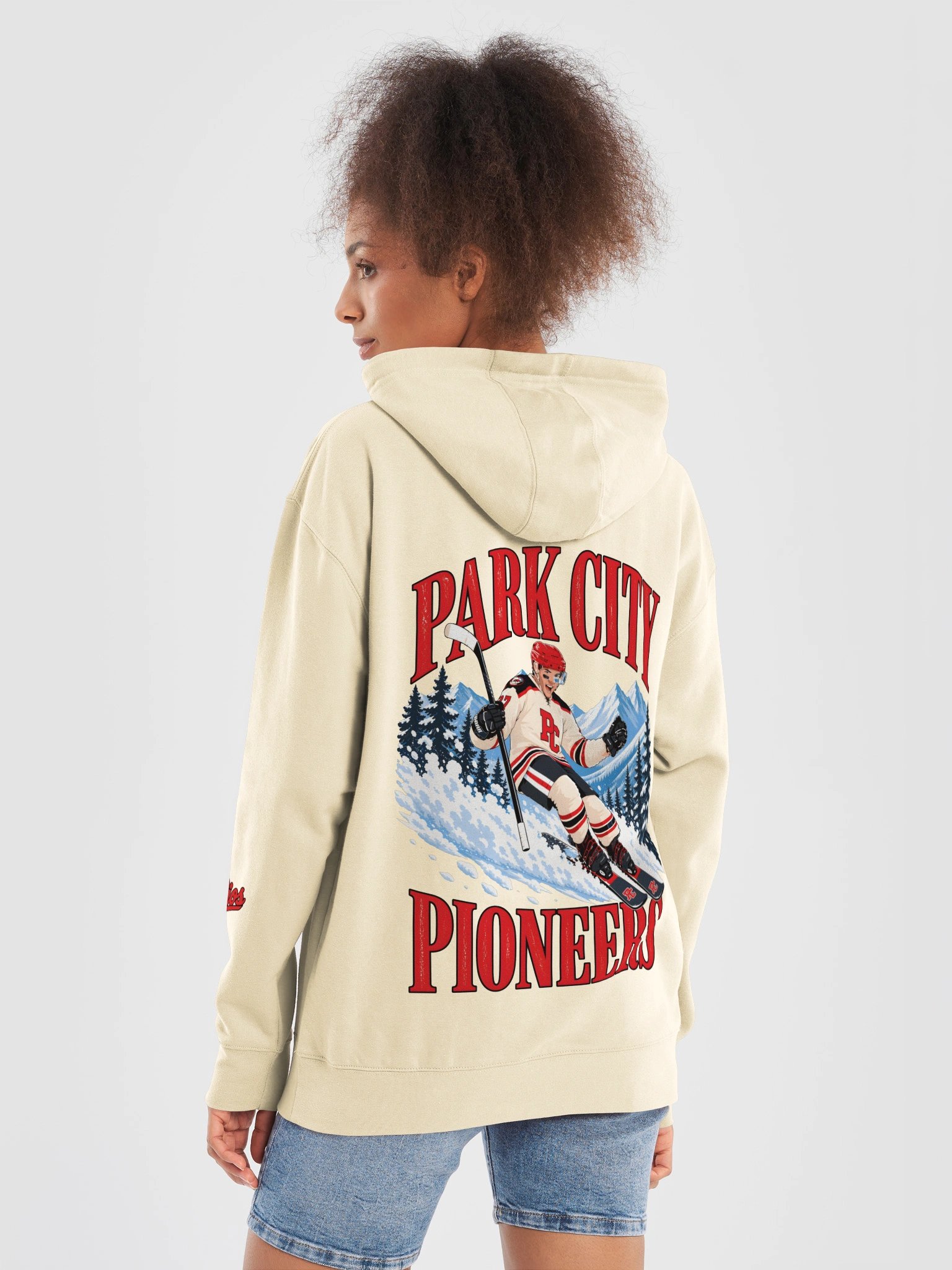 Pioneers Après Hockey Premium Hoodie — Bone product image (6)
