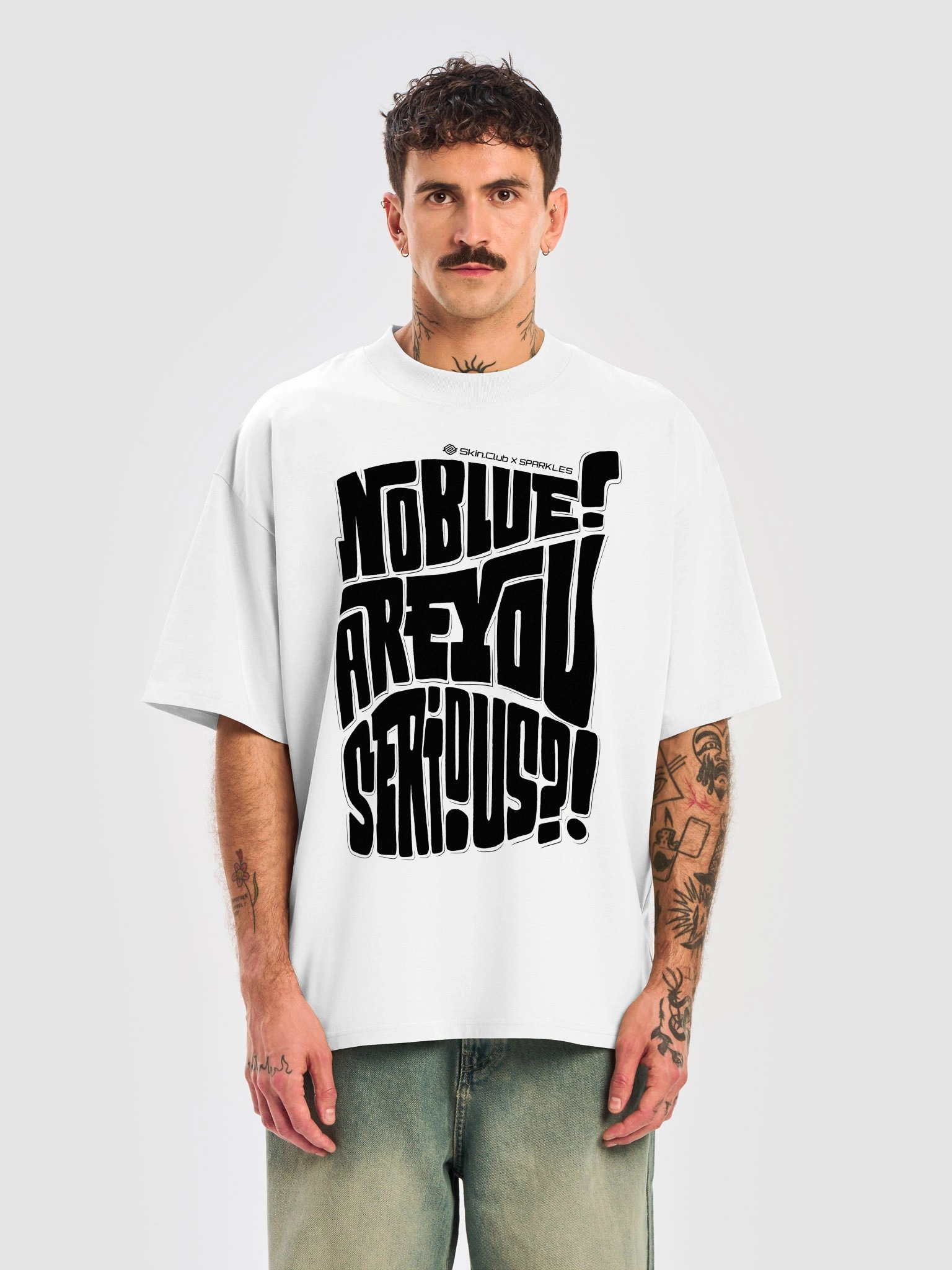 Sparkles x Skin.Club lmtd edition oversized T-Shirt - White product image (5)