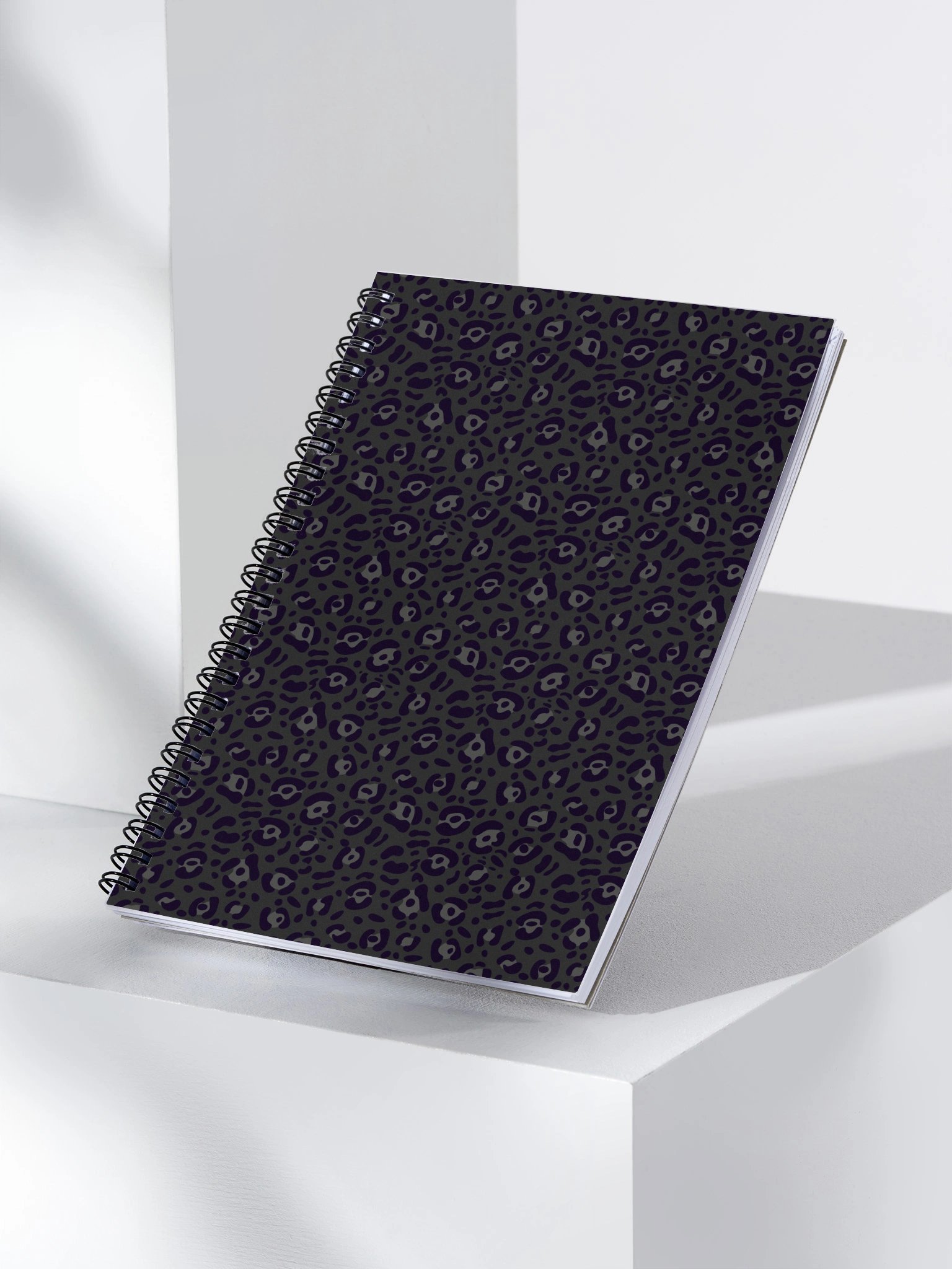 Durable Spiral Notebook in Black Leopard Pattern product image (3)