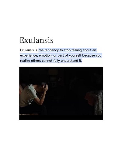 Resignation to stop talking about an experience, because others cannot relate to it.