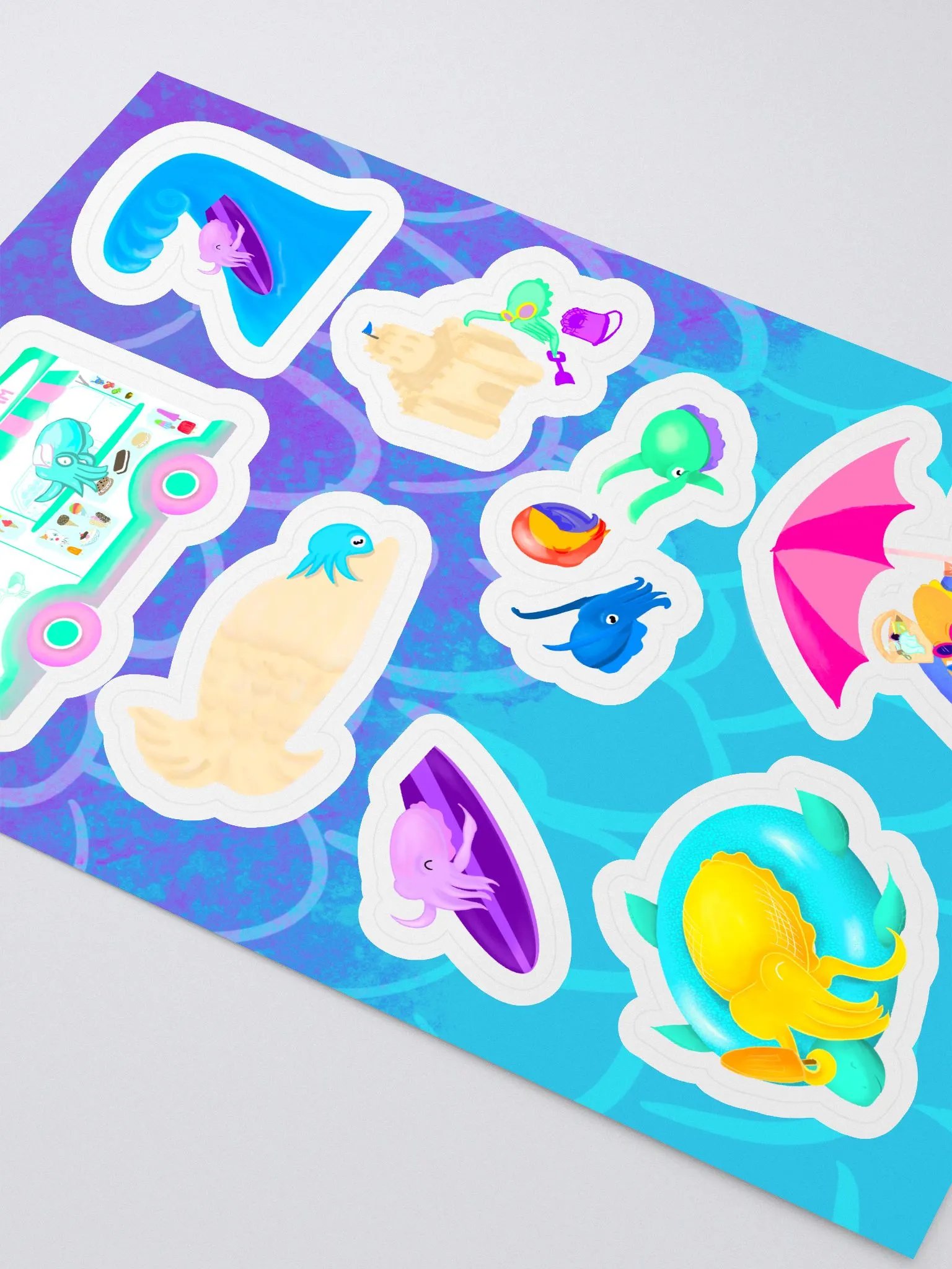 Summer Cuttlefish Doodles Sticker Sheet product image (2)