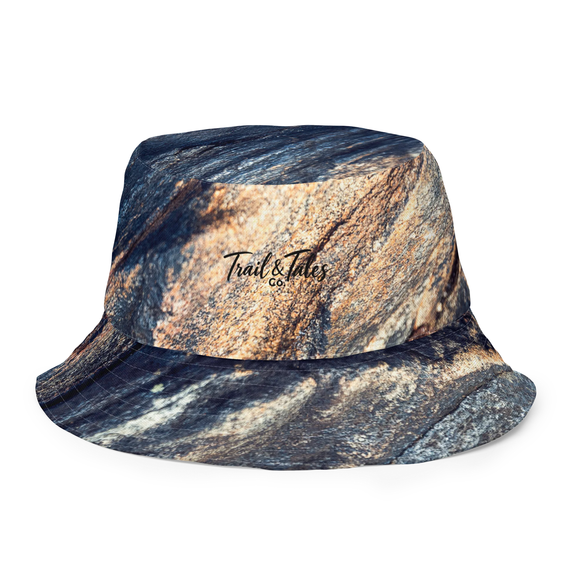 Obsidian Vein All-Over Print Dark Slate & Gold Reversible Bucket Hat product image (2)