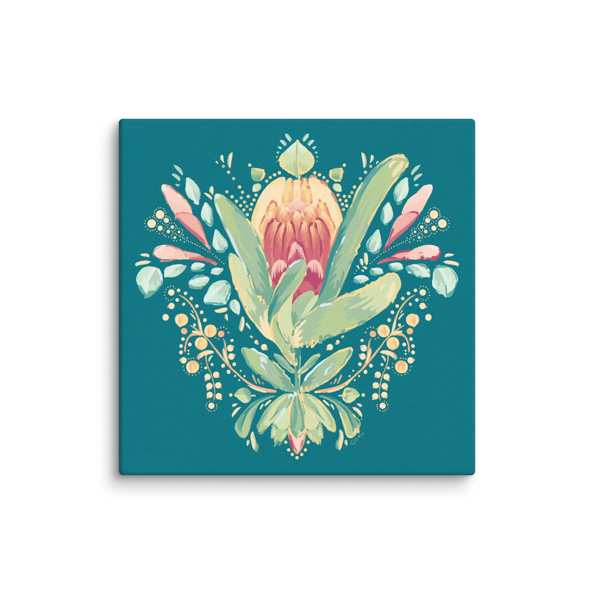 Folk Protea Canva Print product image (1)