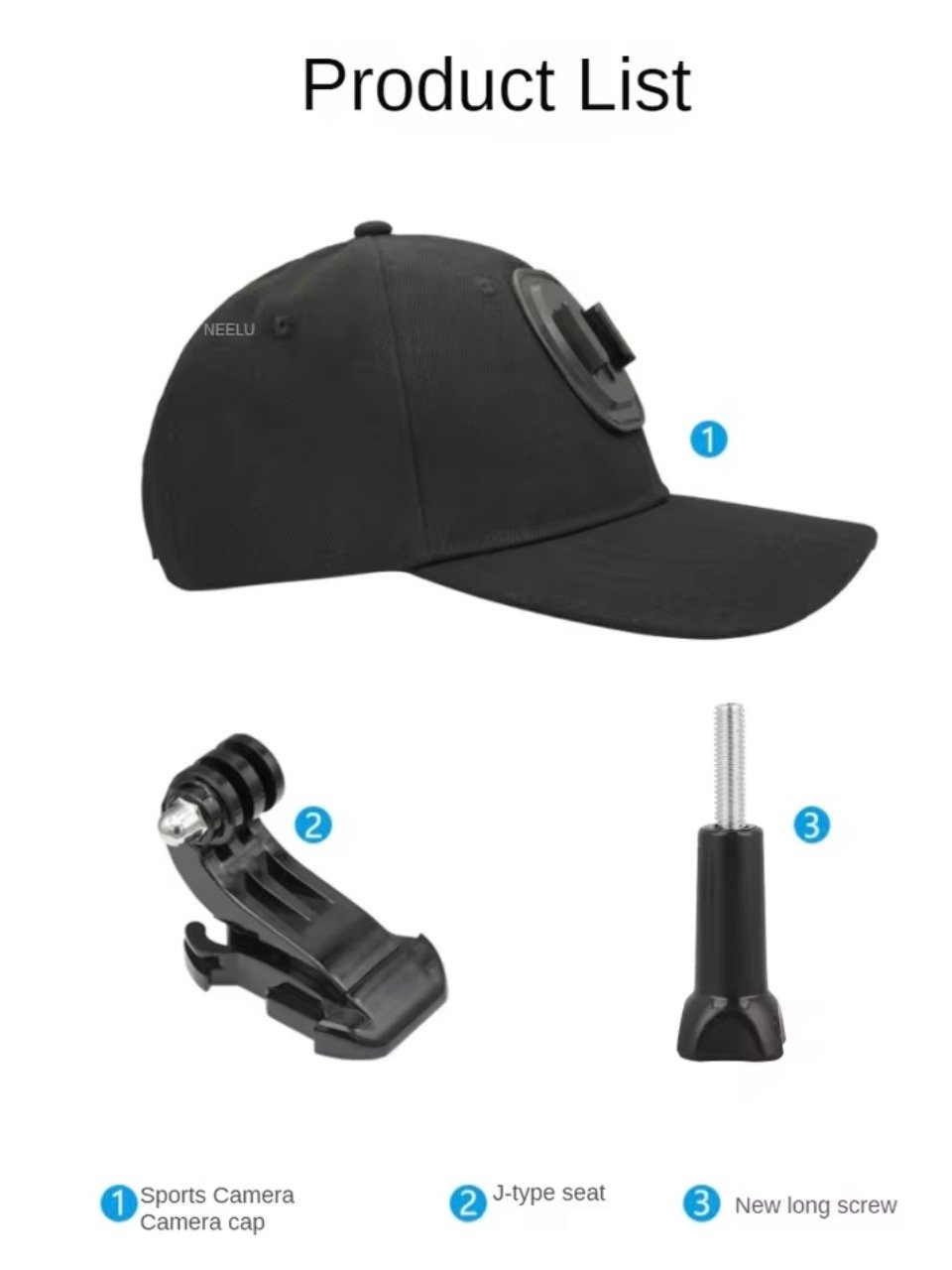 Adjustable Canvas Sun Hat Cap with Mount for GoPro Hero 12 11 10 9 8 7 6 5 4 3 Insta360 X3 X2 Eken SJCAM DJI OSMO Sport Action Camera product image (5)