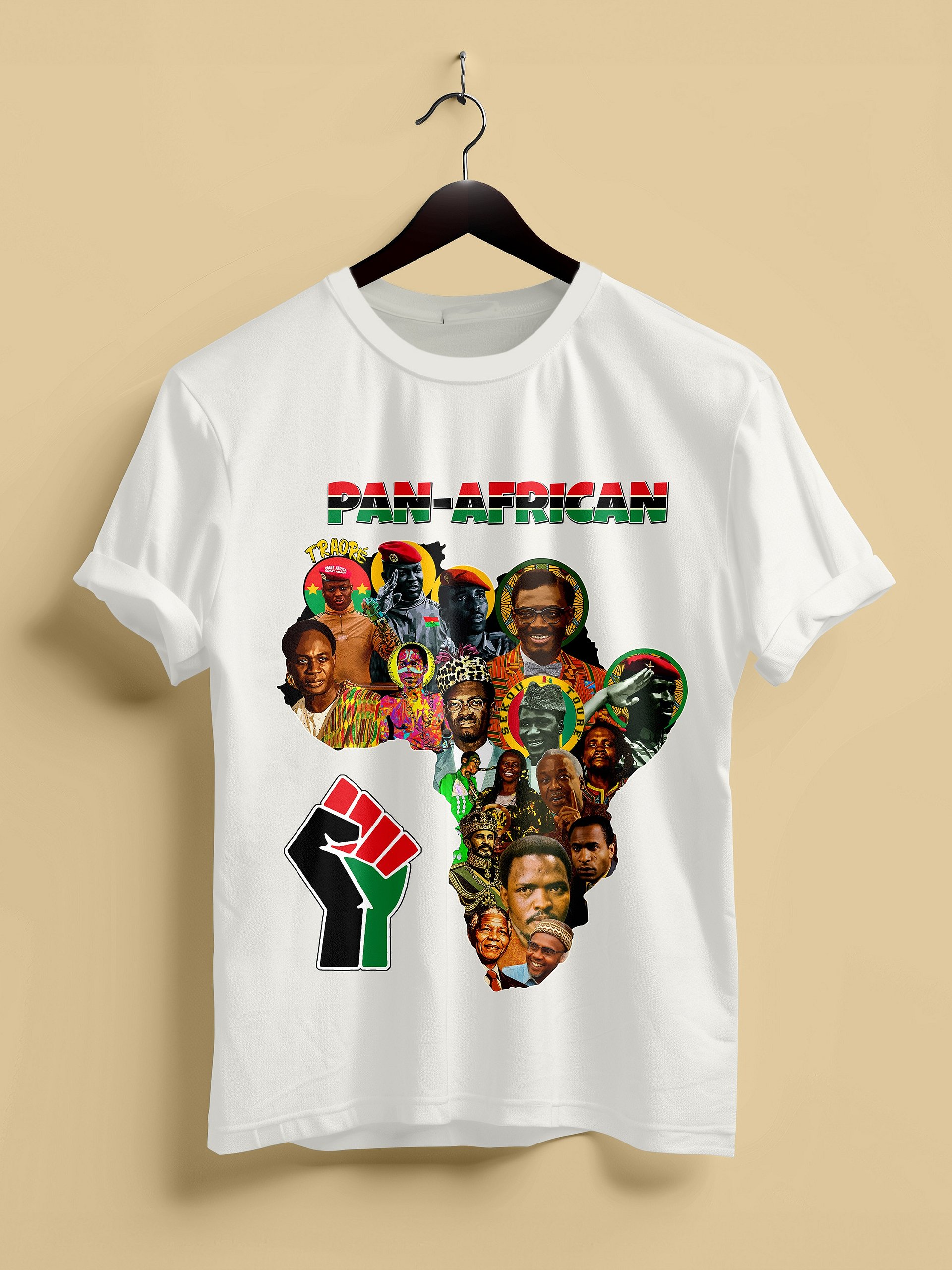 Pan-African Leaders T-Shirt | Africa Map Revolutionaries | Black History Tee product image (1)