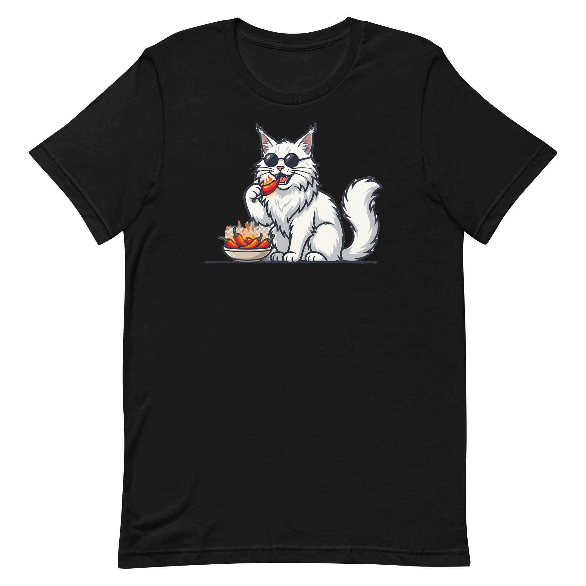 Spicy Boss Cat Graphic Tee | Funny Hot Pepper Pet T-Shirt product image (2)