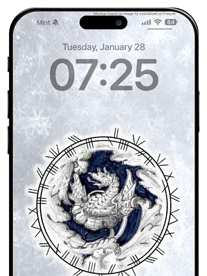 White Dragon Phone Wallpaper product image (1)