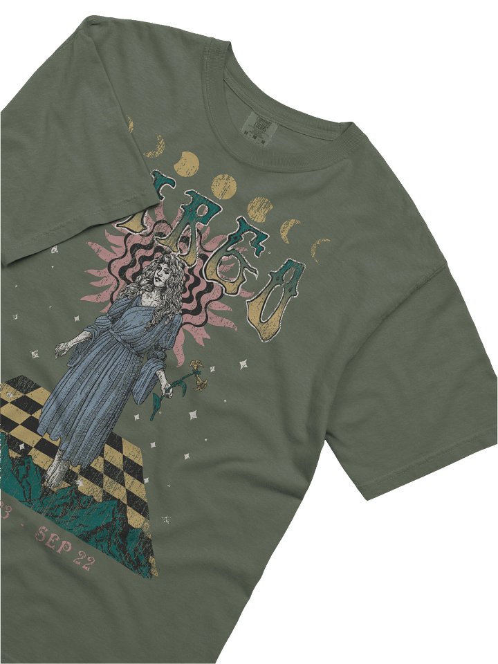 Virgo Zodiac Shirt – Vintage Maiden Astrology Graphic Tee (Aug 23 – Sep 22) Celestial Horoscope Design product image (82)