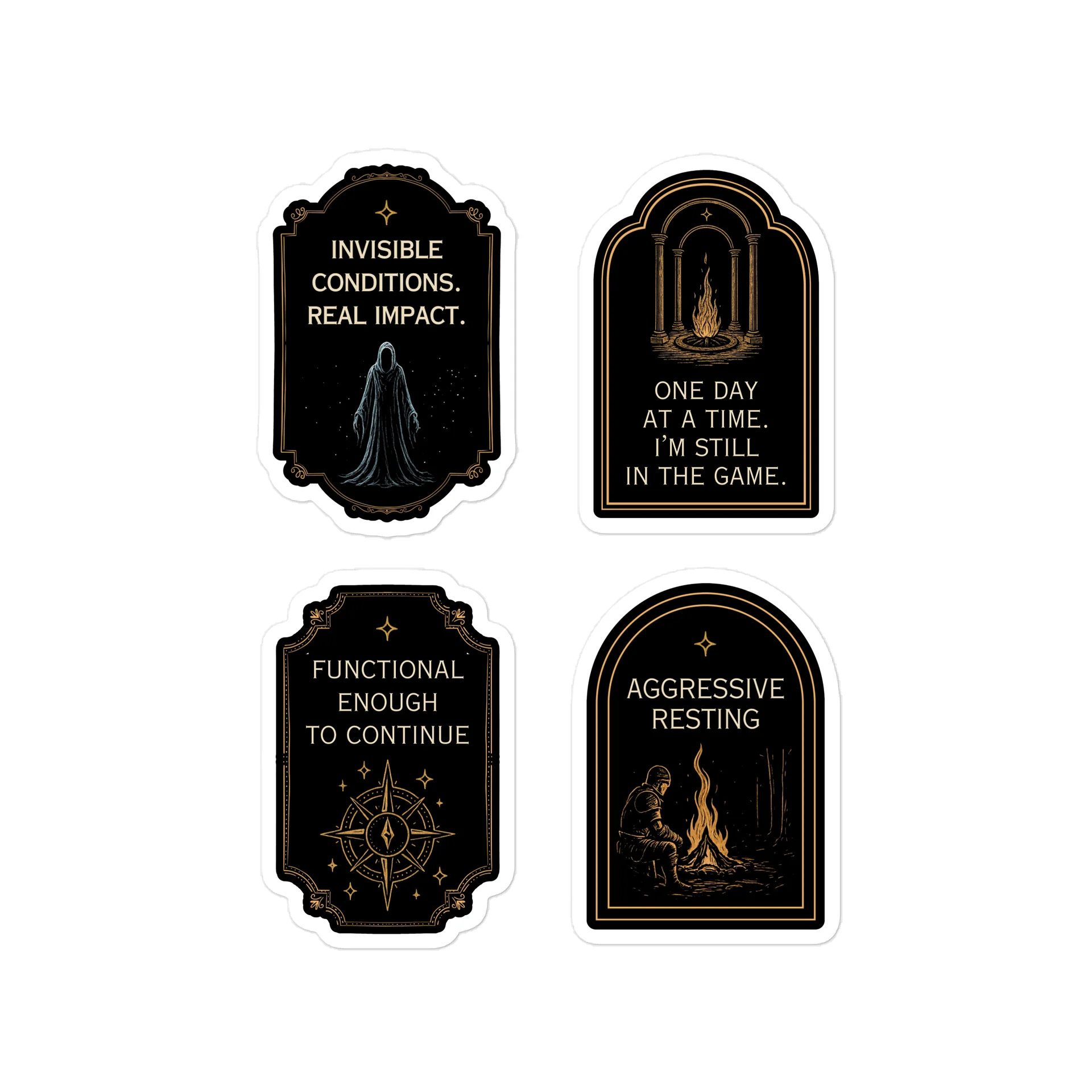Invisible Illness Decal Sheet | Gothic Chronic Illness Sticker Pack product image (1)