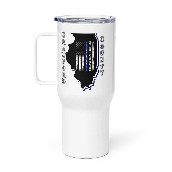 Back the Blue Crawford County, Illinois - Travel Mug w/ Handle product image (1)
