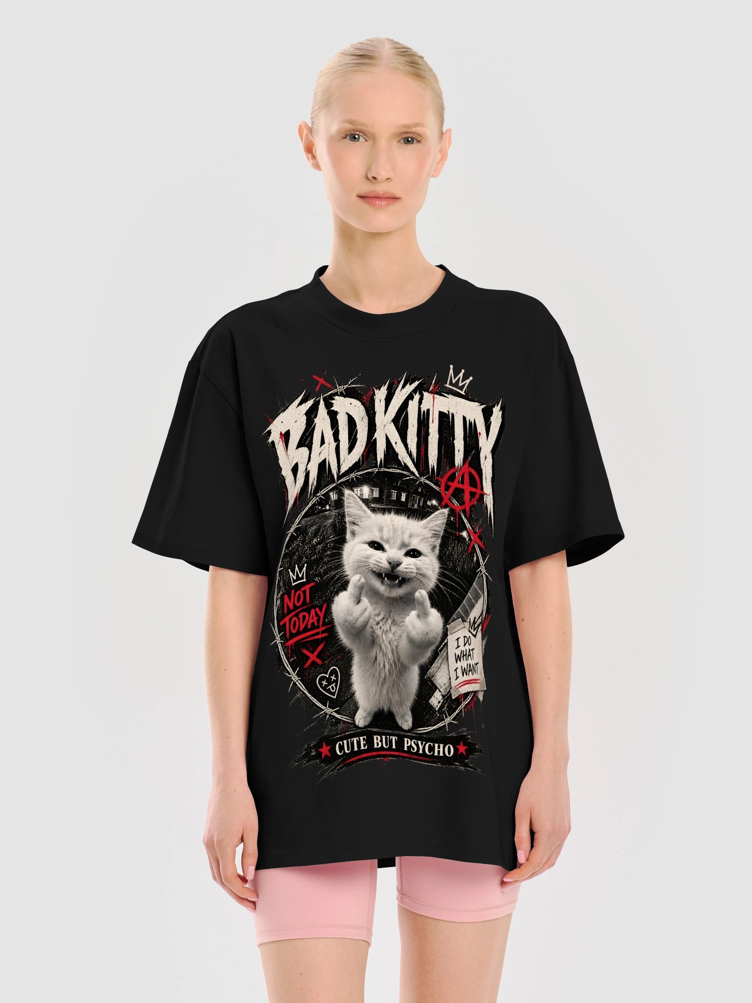 BAD KITTY – Cute But Psycho Vintage Graphic Tee product image (9)