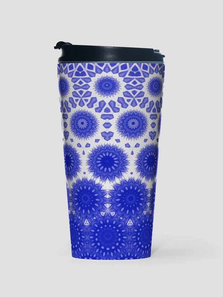 Blue & White Daisy Travel Mug product image (1)