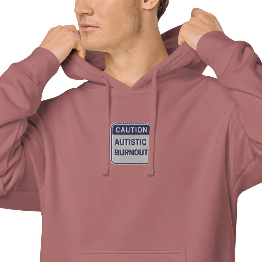 CAUTION: ASD BURNOUT embroidered pigment hoodie (navy design) product image (5)