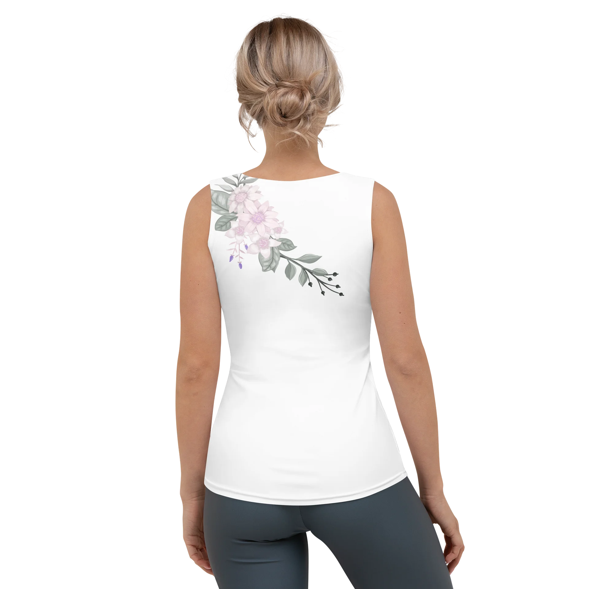 Blush Watercolor Floral Band — Women's All-Over Tank product image (2)