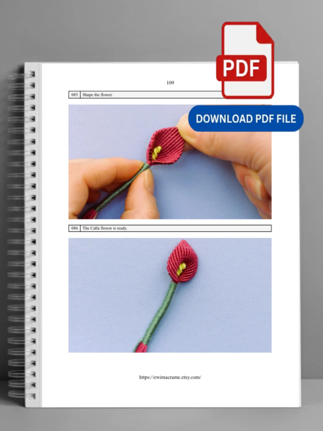 Micro Macrame Calla Lily – Photo Tutorial product image (7)