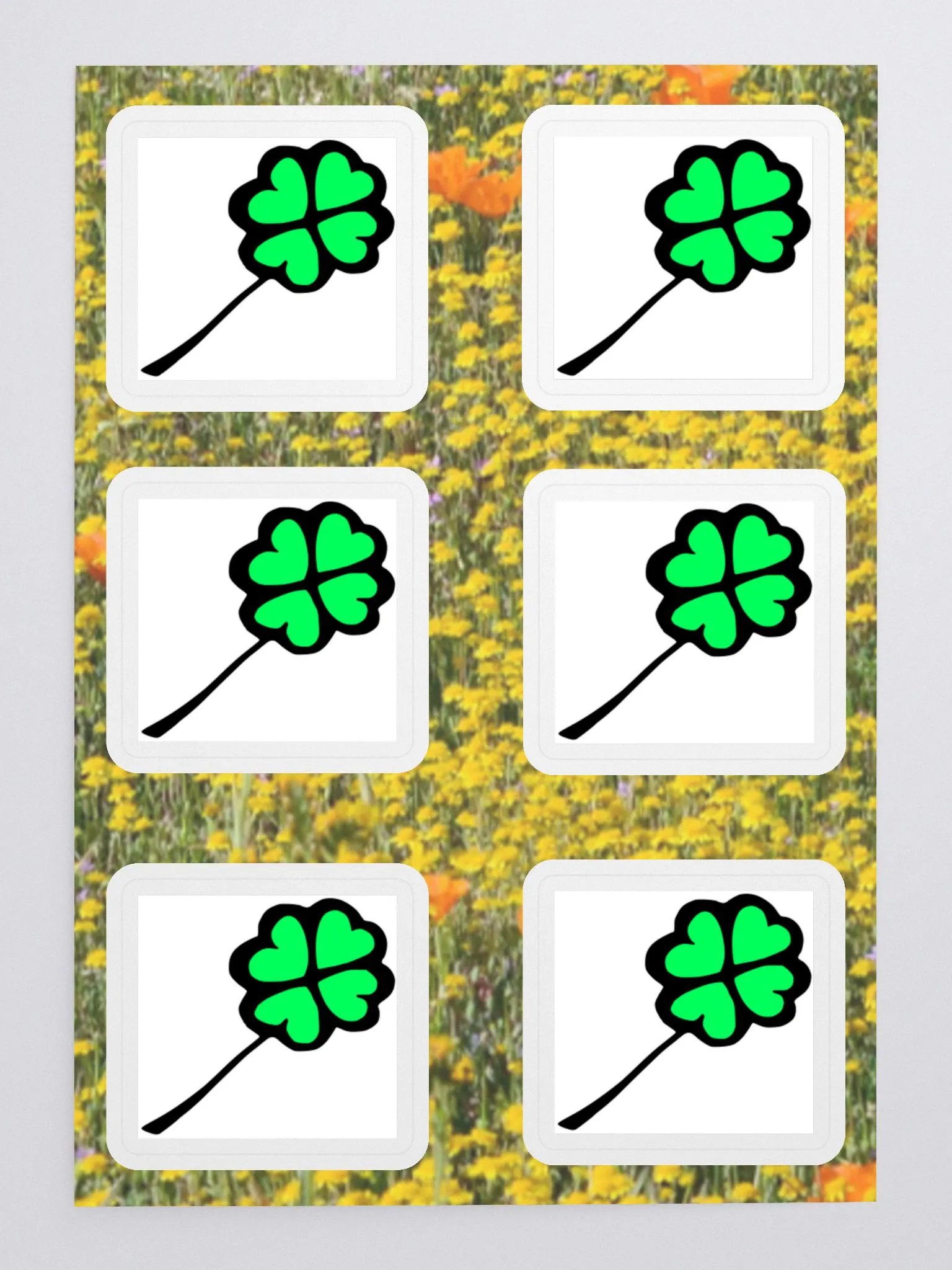 "Clover" Stickers with "Pasture" Background product image (3)