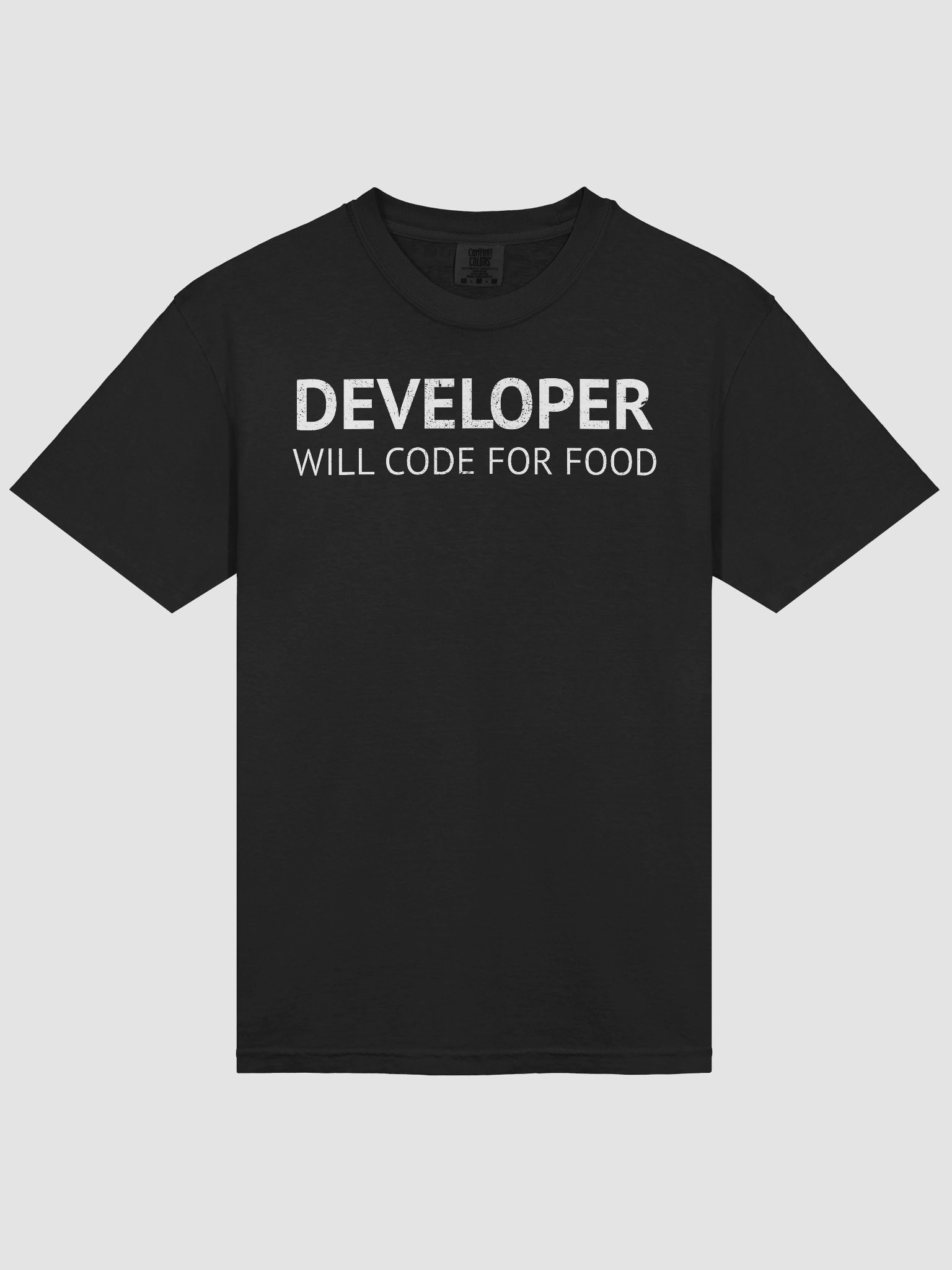 “Will code for food” Cotton Tee product image (25)
