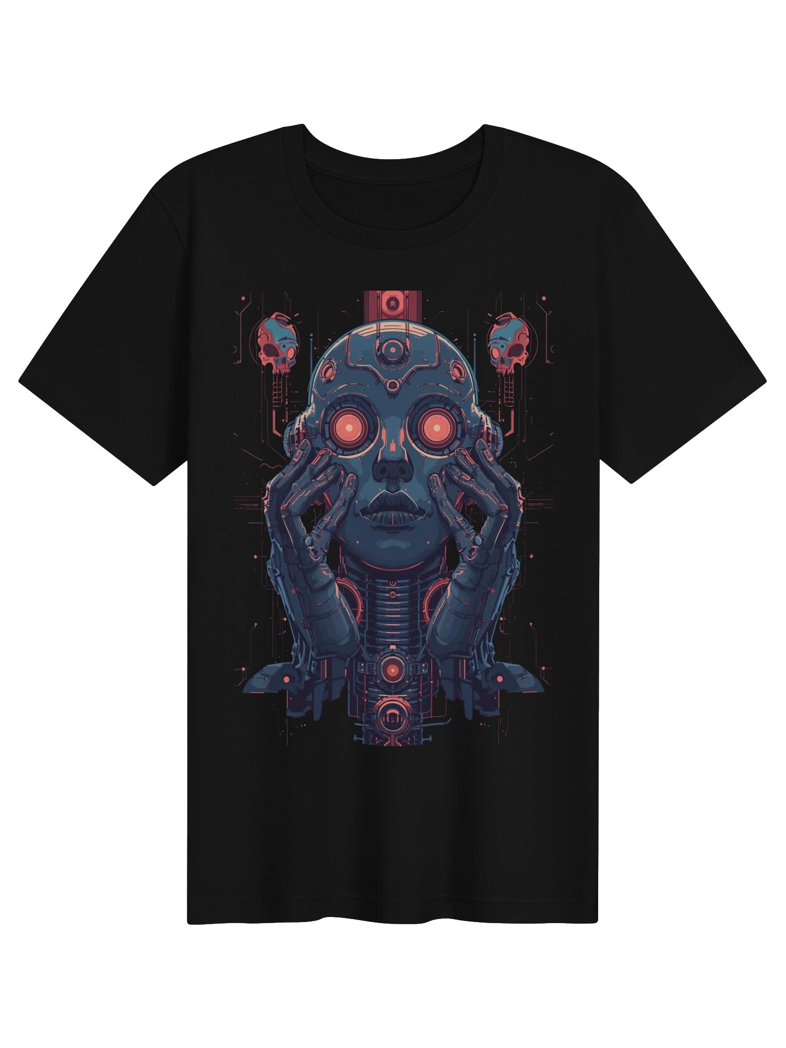 Neon Cyborg Visage Lightweight T-Shirt product image (1)