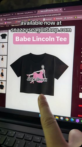 babe lincoln tees are now on my website (linked in my bio!) thanks to everyone who recommended similar ideas in the comments…...