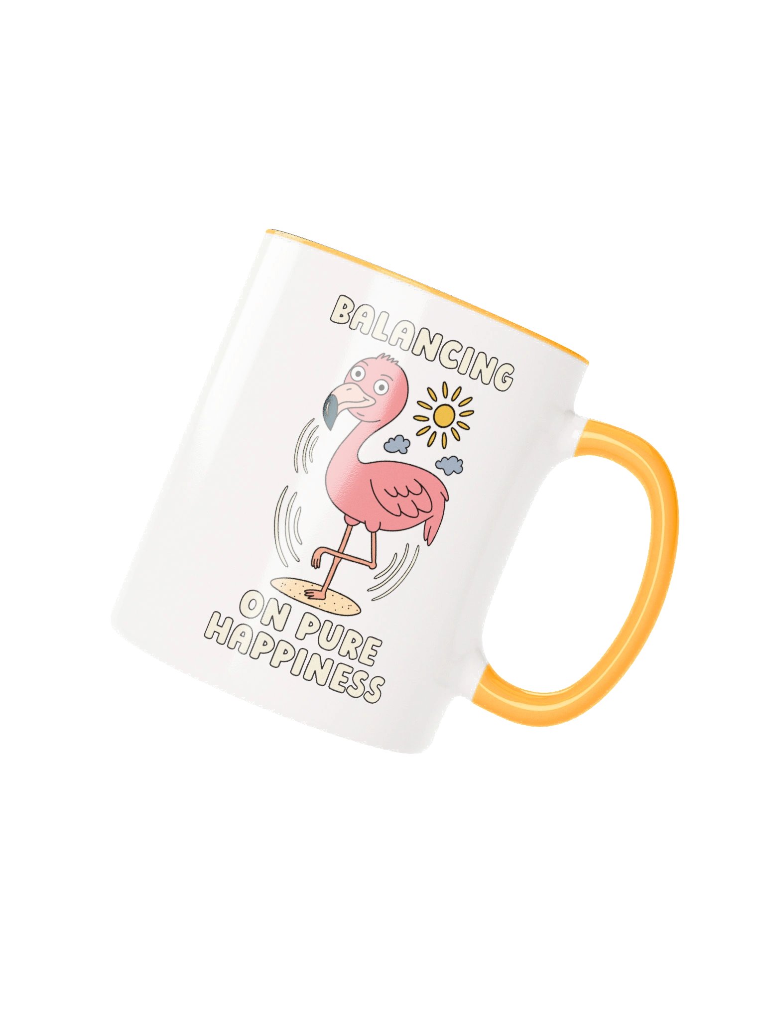 Balancing On Pure Happiness Cute Silly Funny Flamingo Mug product image (1)