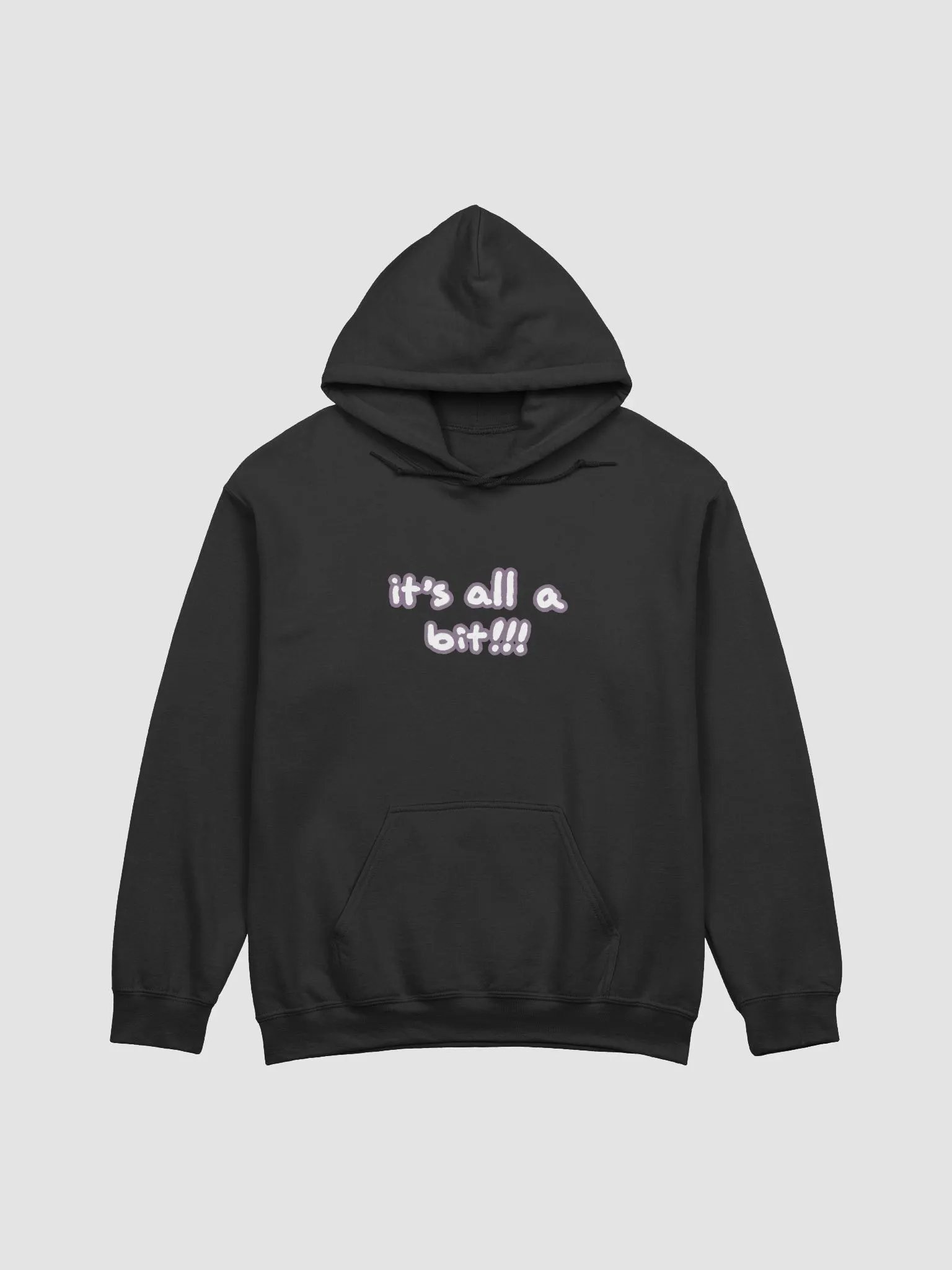 “It’s all a bit!!!” (lined design, #8D778F) classic hoodie product image (2)