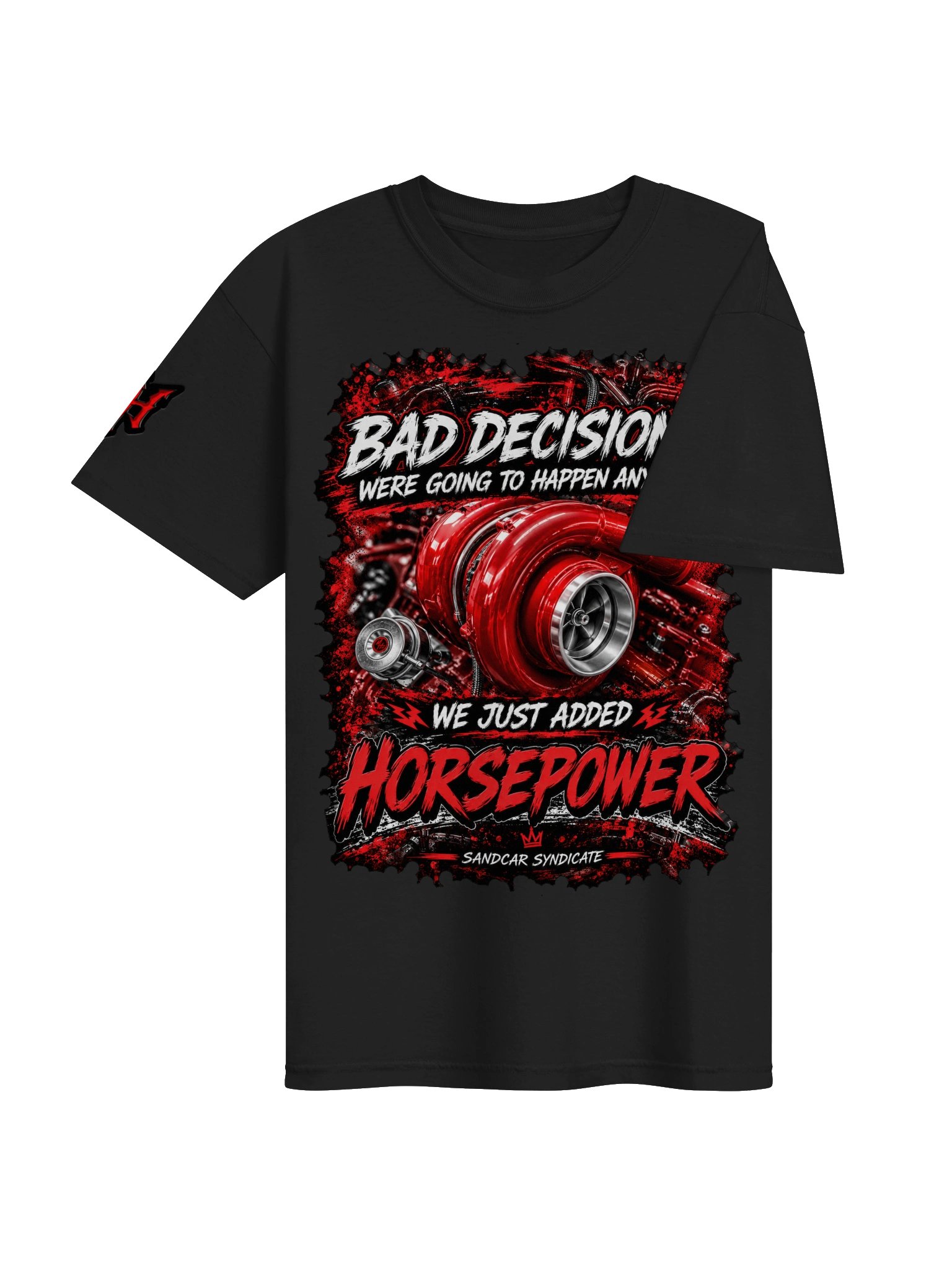 Sandcar Syndicate #3 – Bad Decisions & Horsepower Glamis Tee product image (5)
