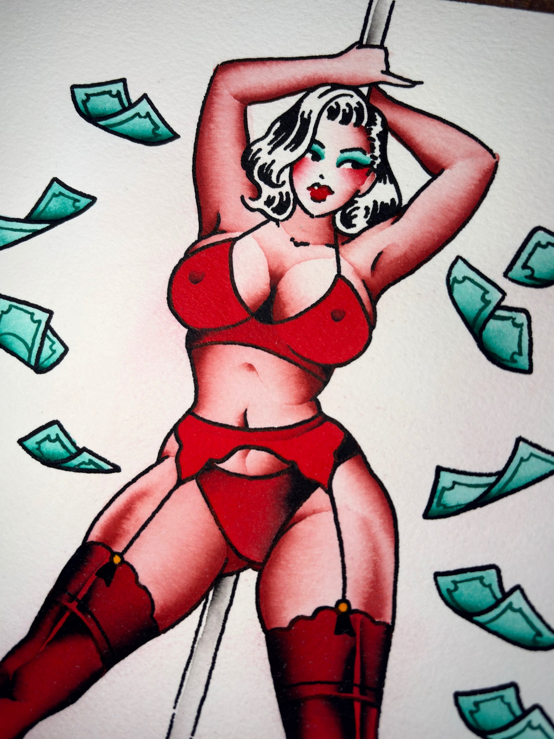 Scarlet viper - ORIGINAL PAINTING - 9X12 product image (2)