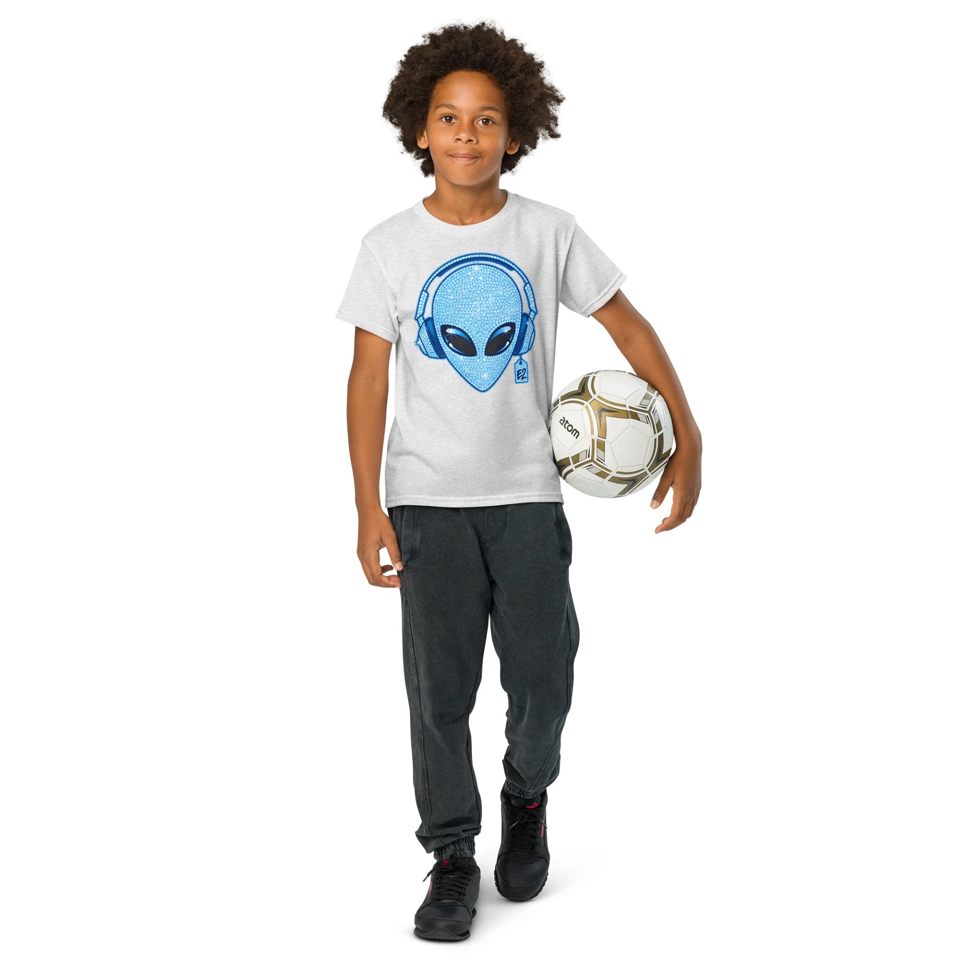 Kids Blue Diamonds e² Alien Logo Printed Tee product image (49)