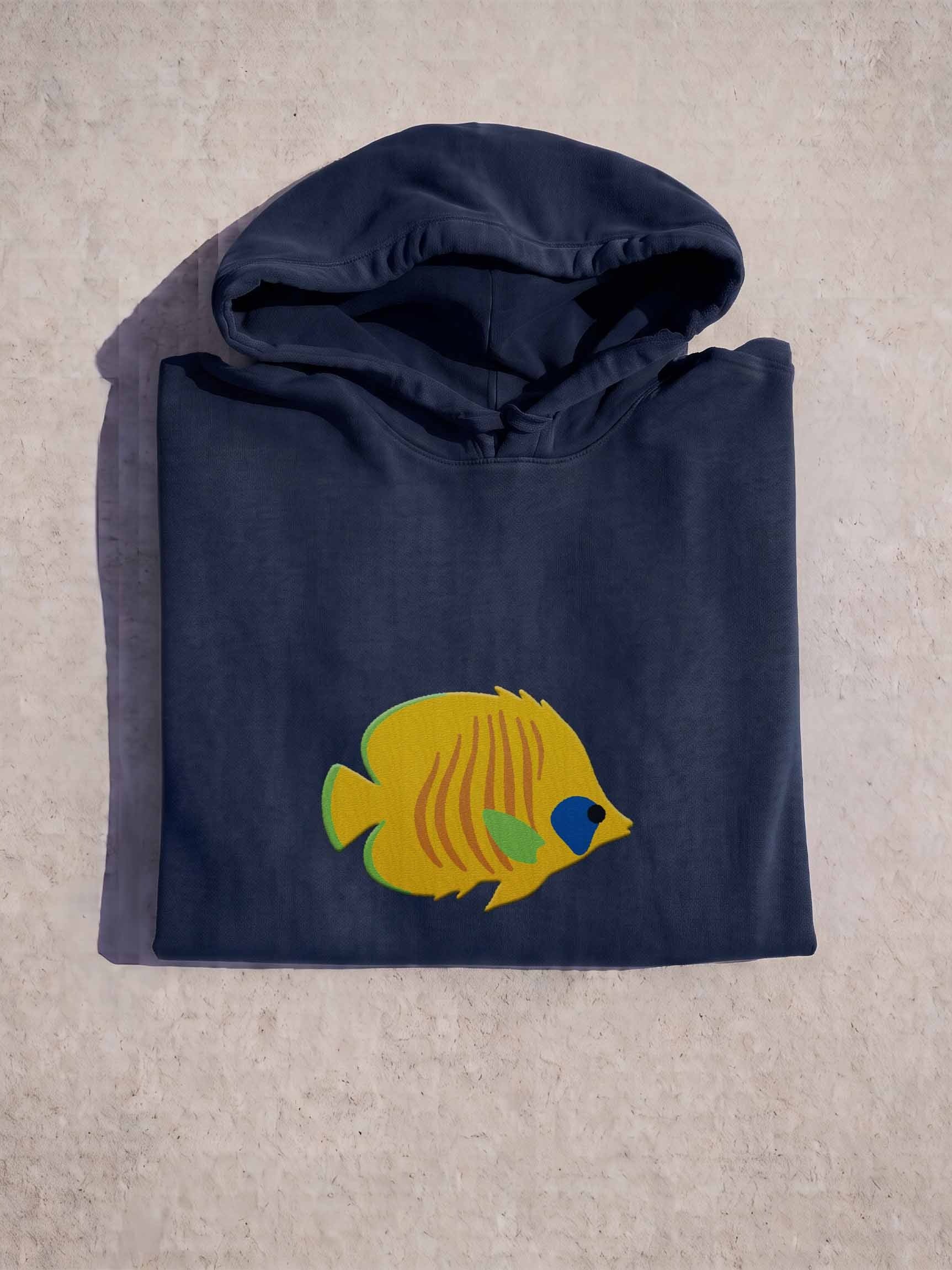 Blue Cheek Butterflyfish Premium Hooded Sweatshirt (Embroidered) for Reef and Marine Aquarium Lovers product image (1)
