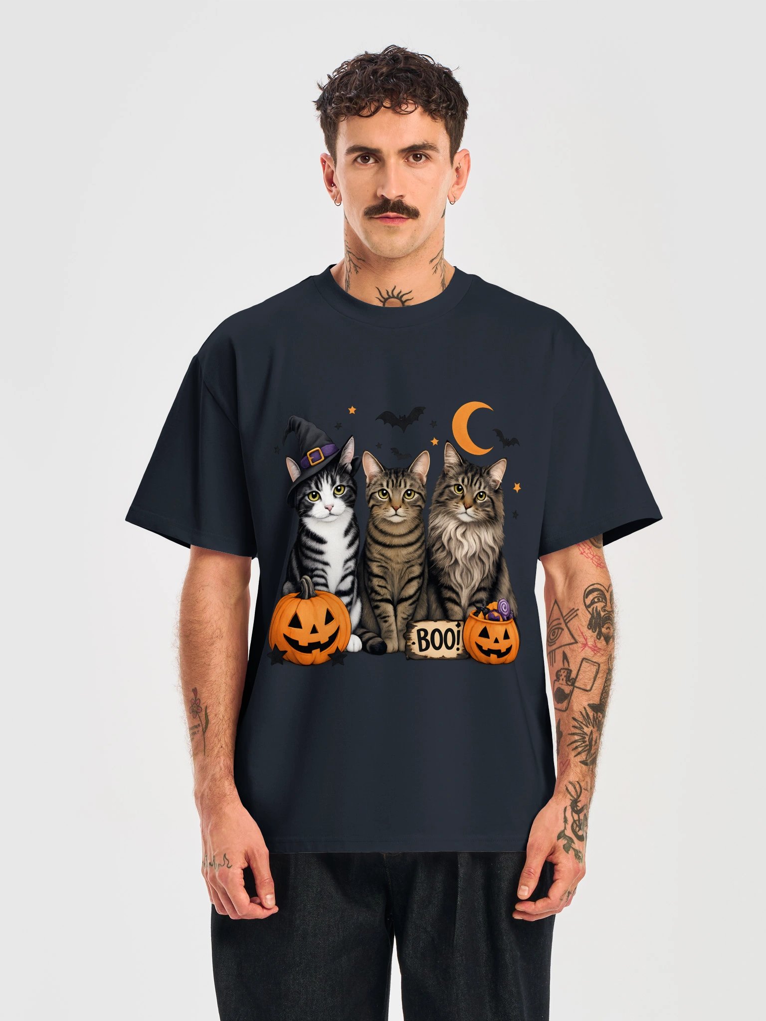Cute Spooky Cat Trio T-Shirt product image (21)