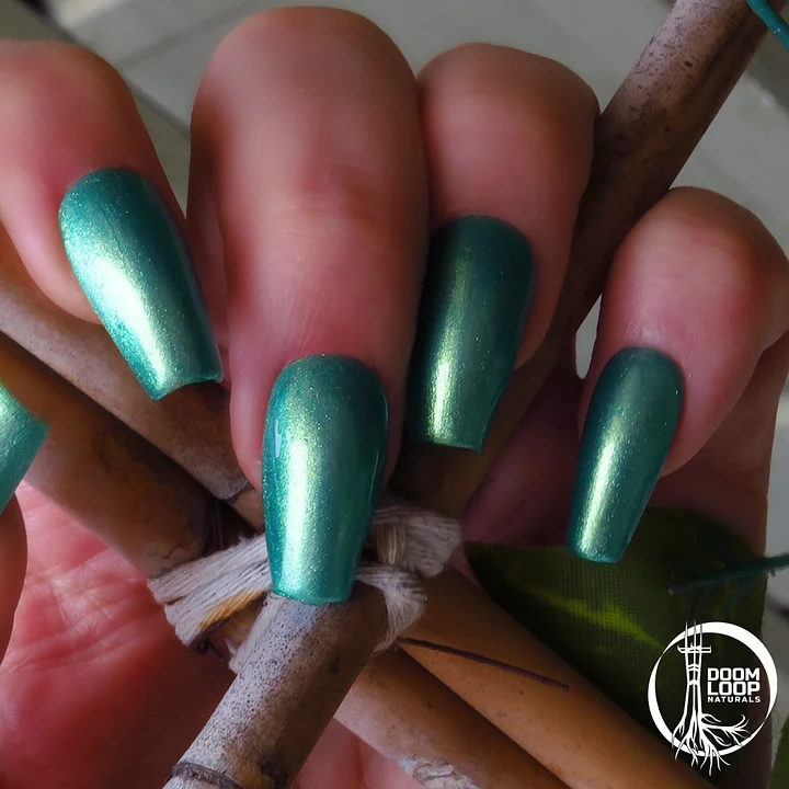 PICKLED ELVES - Glowy Aqua Green to Gold Duochrome Nail Polish product image (2)