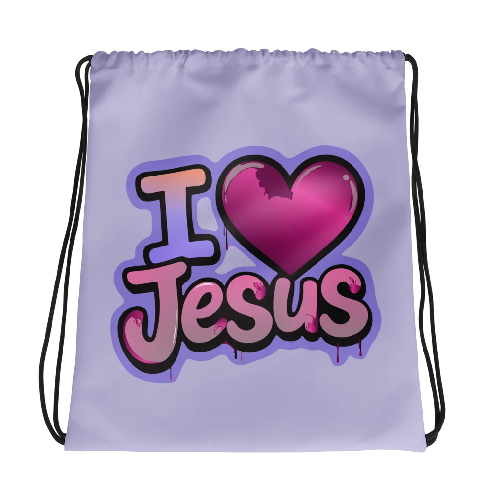 I Love Jesus Drawstring Bag product image (3)