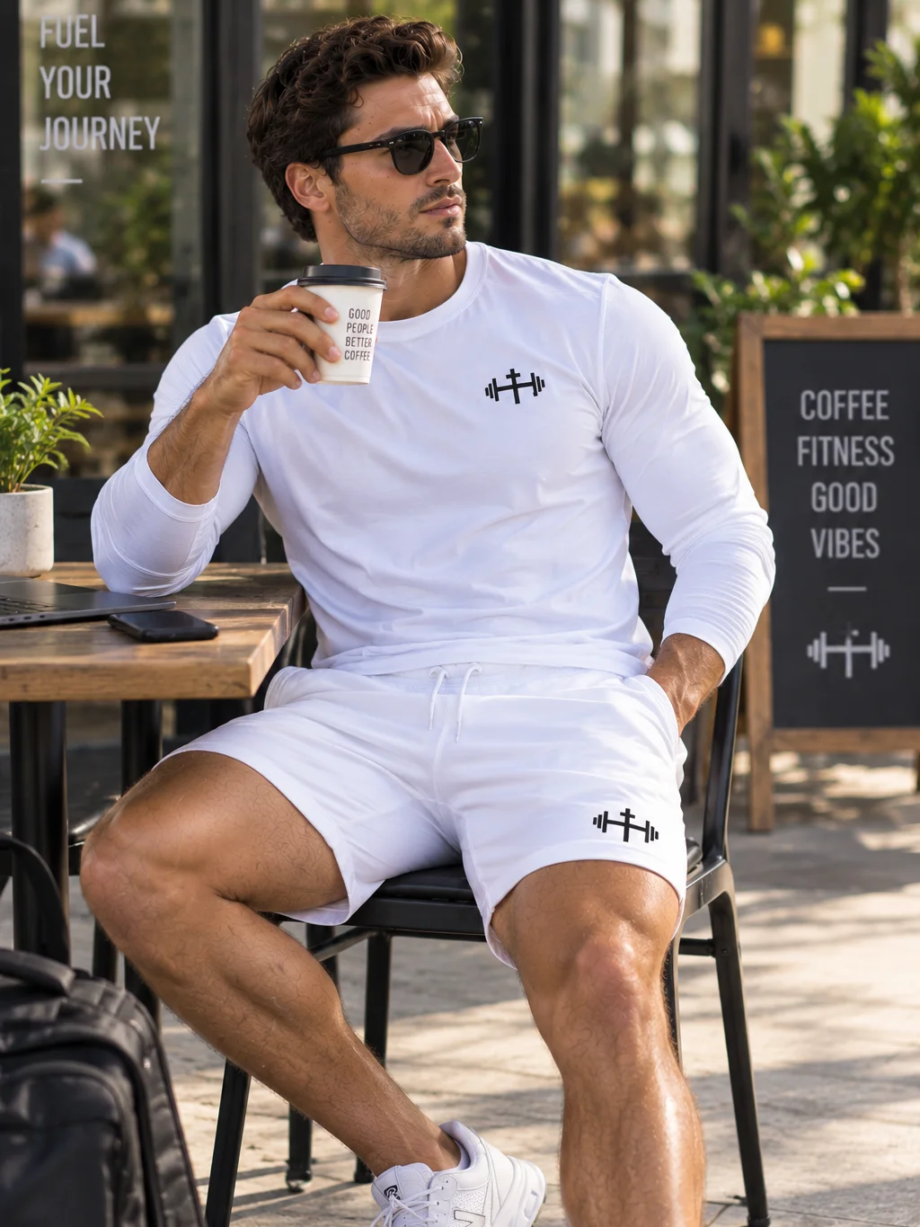 His House Mens Fleece Shorts - White by His House