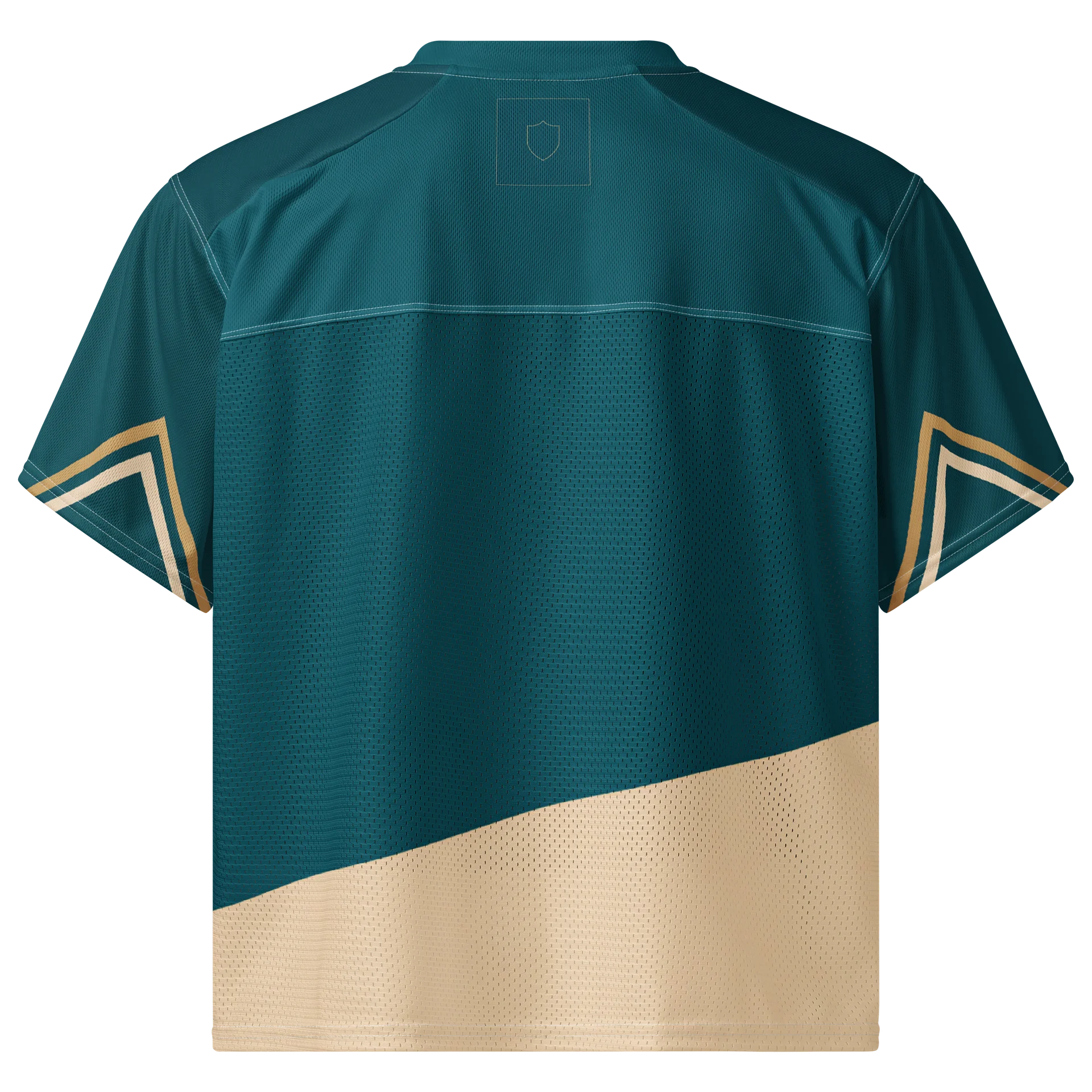 Teal Beige Abstract Boxy Football Jersey product image (2)