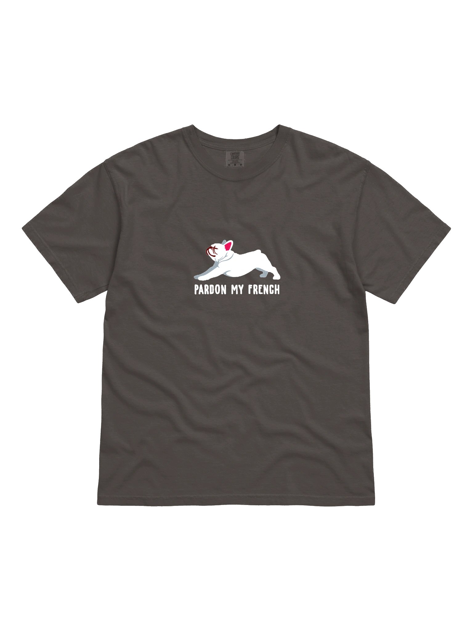 Pardon My French T-Shirt(Embroidered) of a French Bulldog(White) product image (4)