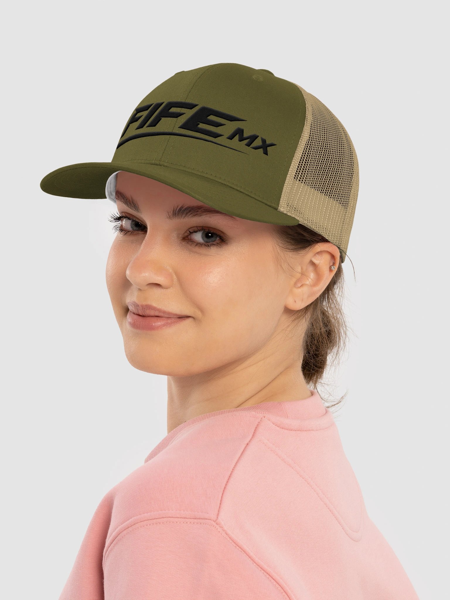 FifeMX Stitch Retro Trucker Hat – Black Logo product image (19)