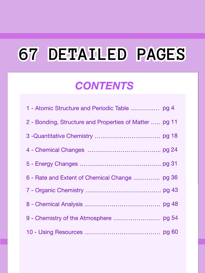 The WHOLE of AQA GCSE Chemistry Revision Notes (65+ Pages) | Revision Made Easy product image (2)