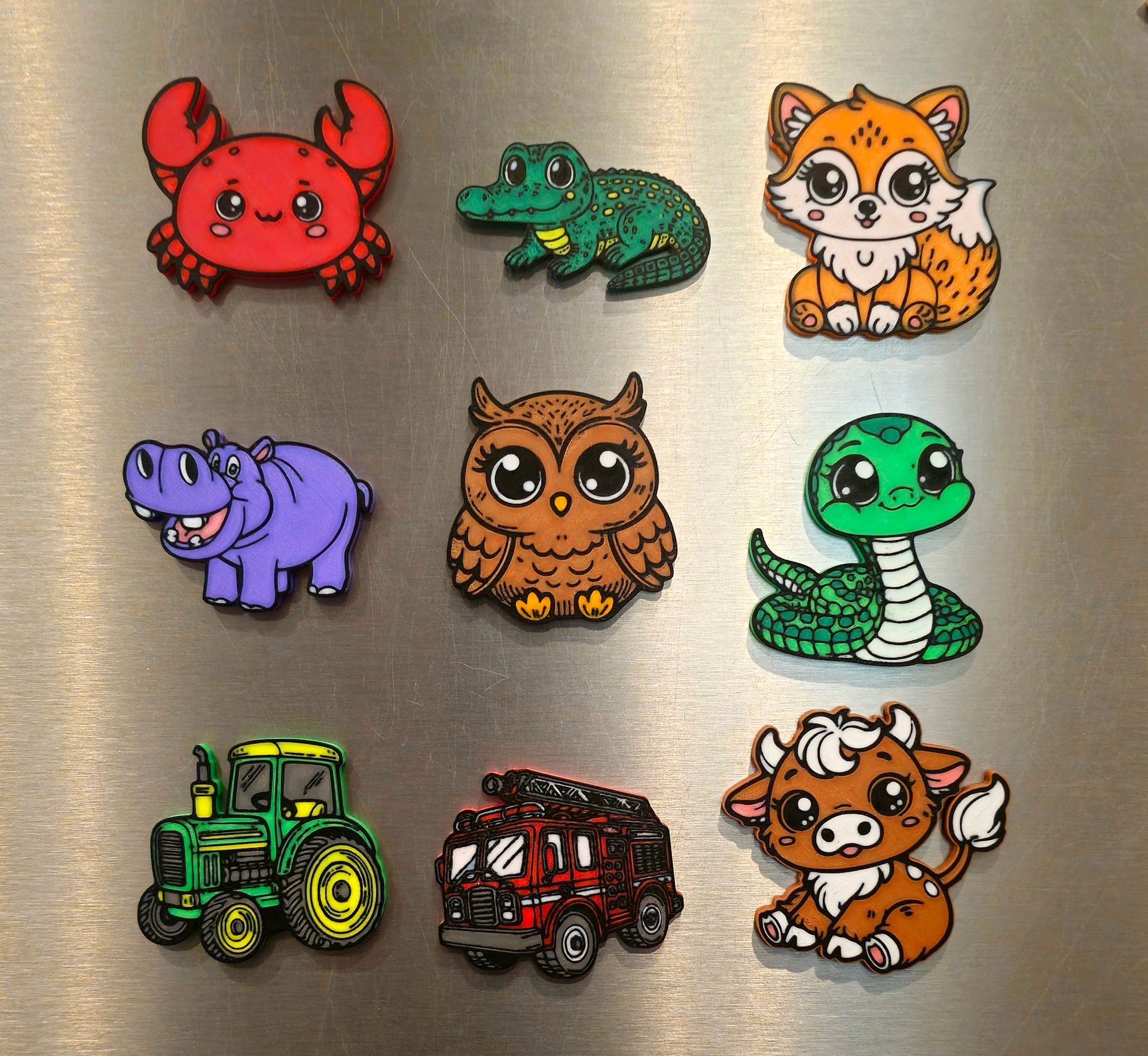 3D Printed Fridge Magnets, Cute Animal & Vehicle Designs, Handmade PLA Magnets, Kitchen or Locker Decor, Gift for All Ages, Kubby Kove product image (3)