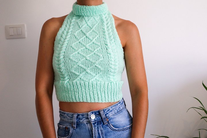 Minty Fresh – Cable Knit Halter Top Pattern product image (1)