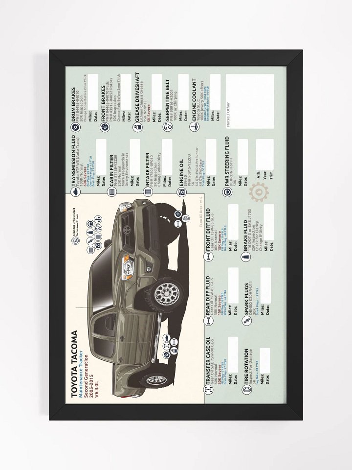 2nd GEN MAINTENANCE TRACKER V1.0 - Pyrite (FRAMED) product image (2)