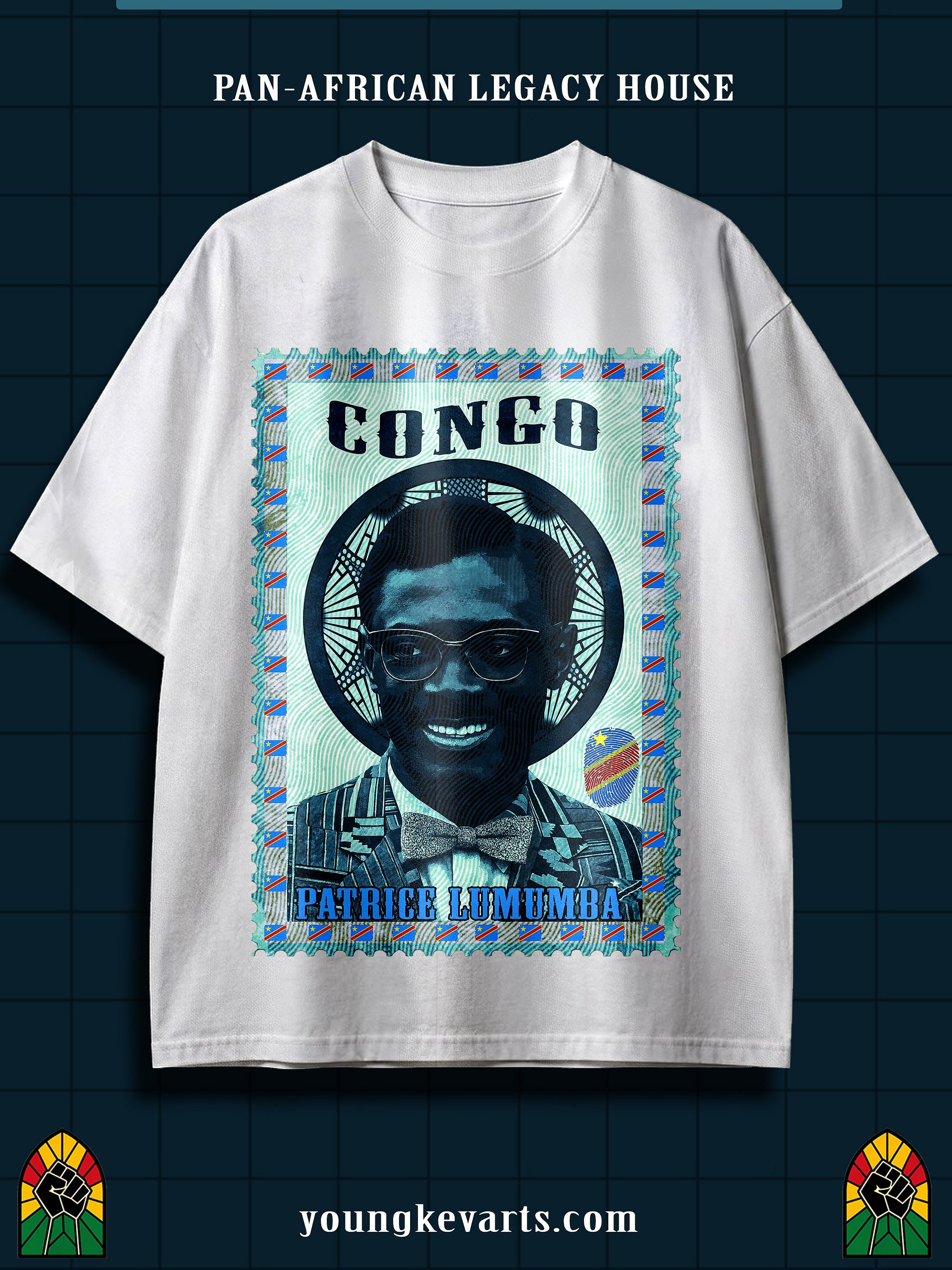 Patrice Lumumba Vintage Postage Stamp T-Shirt | Congo product image (1)