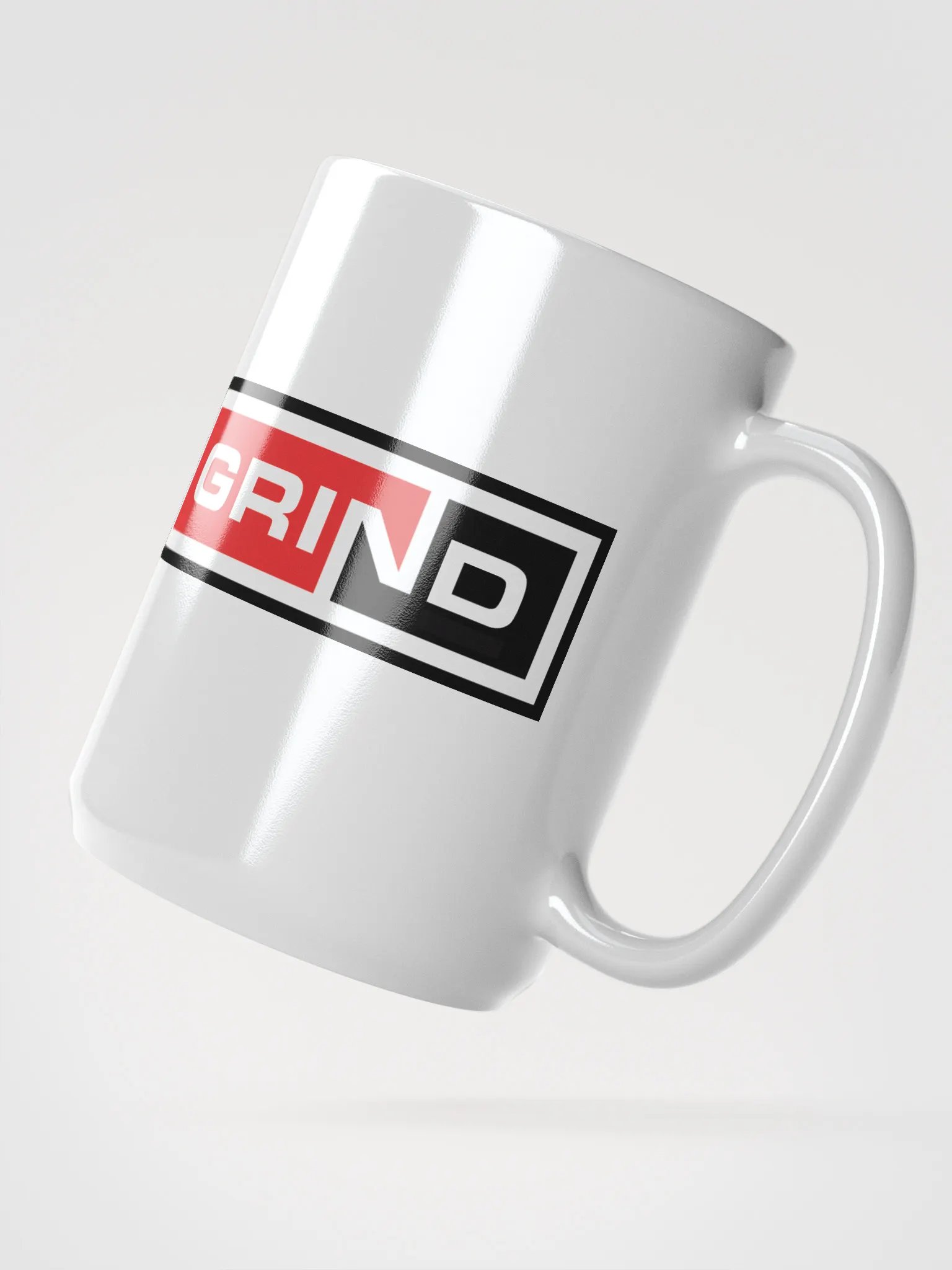 GRIND Logo White Glossy Mug product image (2)