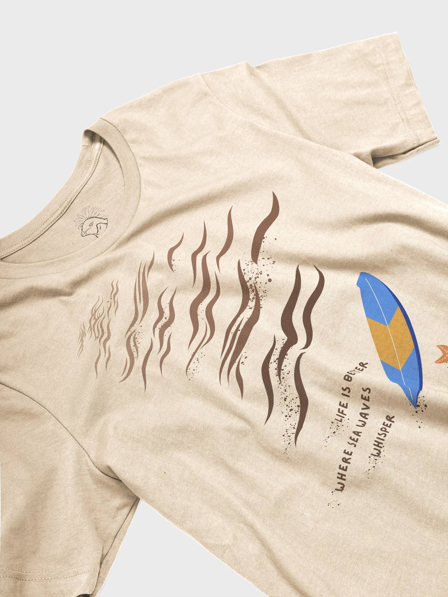 Life Is Better Where Sea Waves Whisper T-Shirt ( Side -Wavy Beach- ) product image (5)