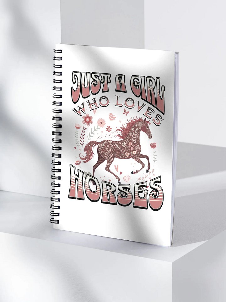 Just A Girl Who Loves Horses Floral Notebook product image (1)