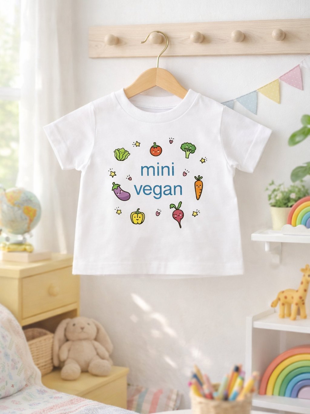 “Mini Vegan” White T-Shirt for Kids product image (1)